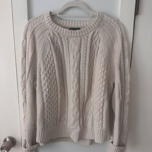GAP Women's Beige Cable Knit Sweater 100% cotton